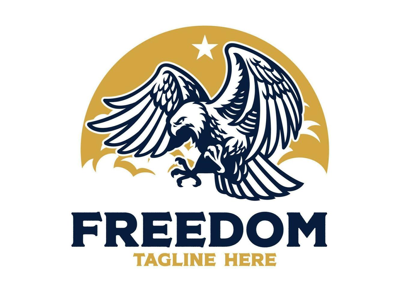 freedom eagle vintage logo vector