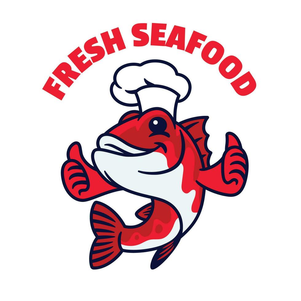 Fish Mascot Character for Seafood Logo vector
