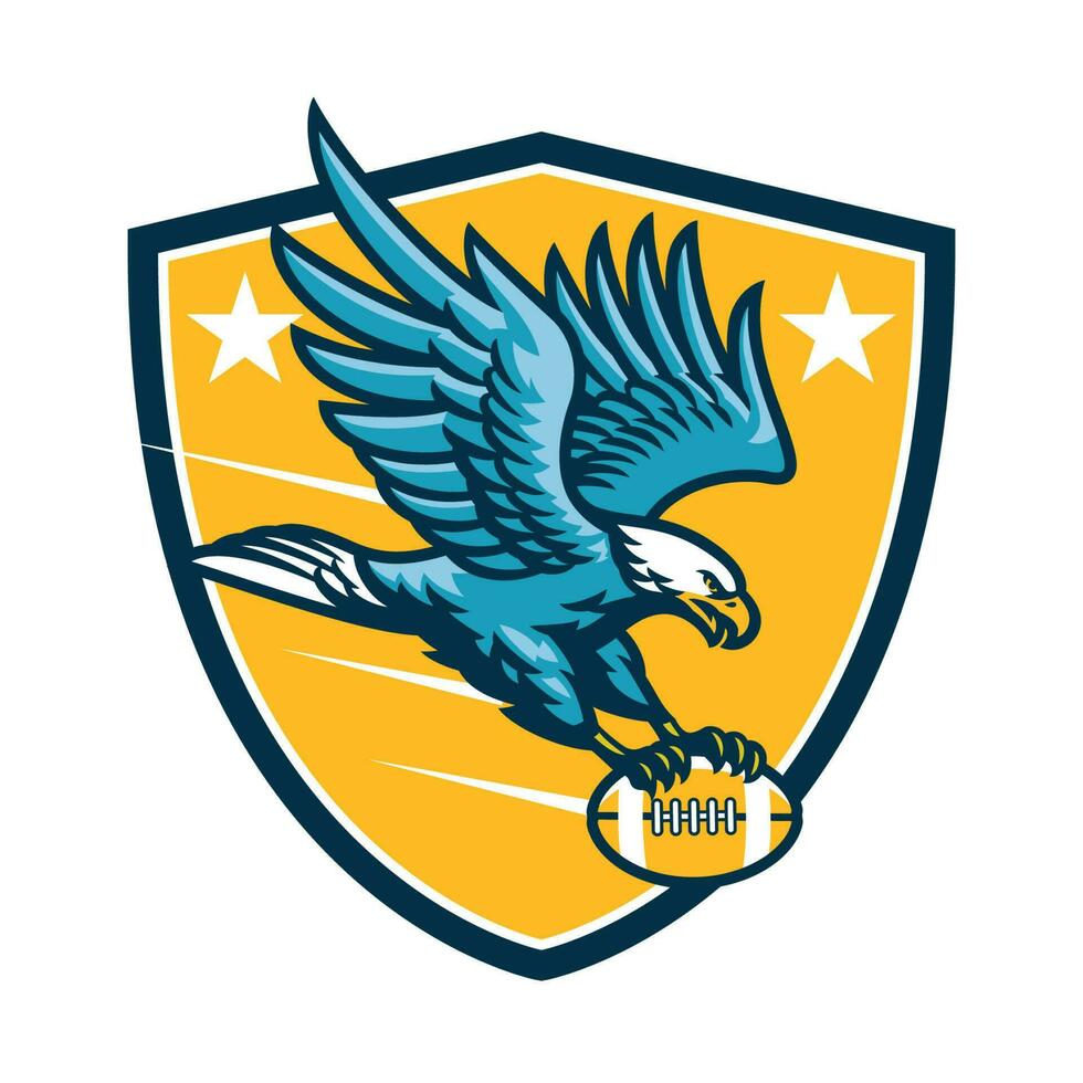 calvo águila americano fútbol americano logo vector