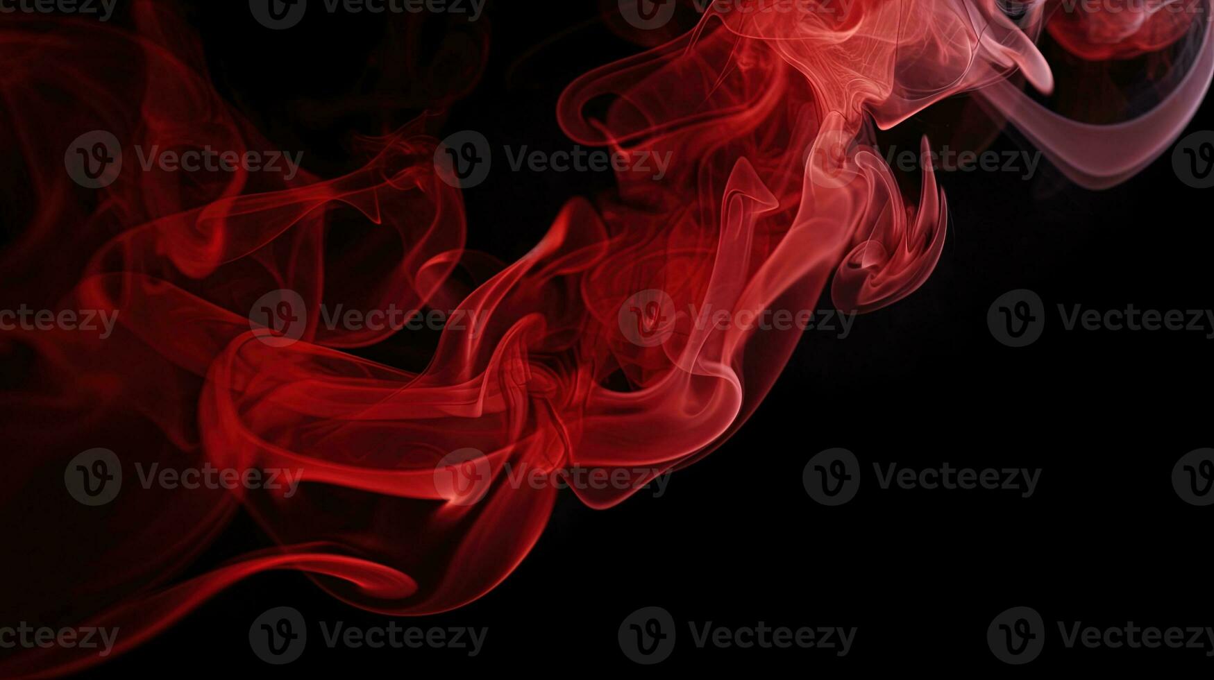 Red smoke on black background. Abstract colorful smoke on black background. photo