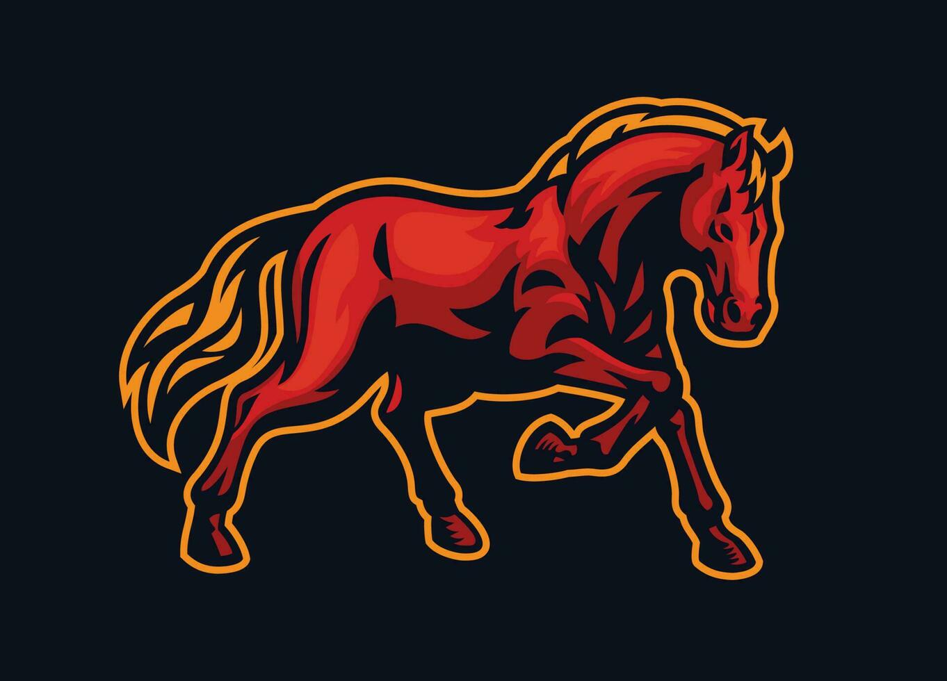 horse mustang mascot vector
