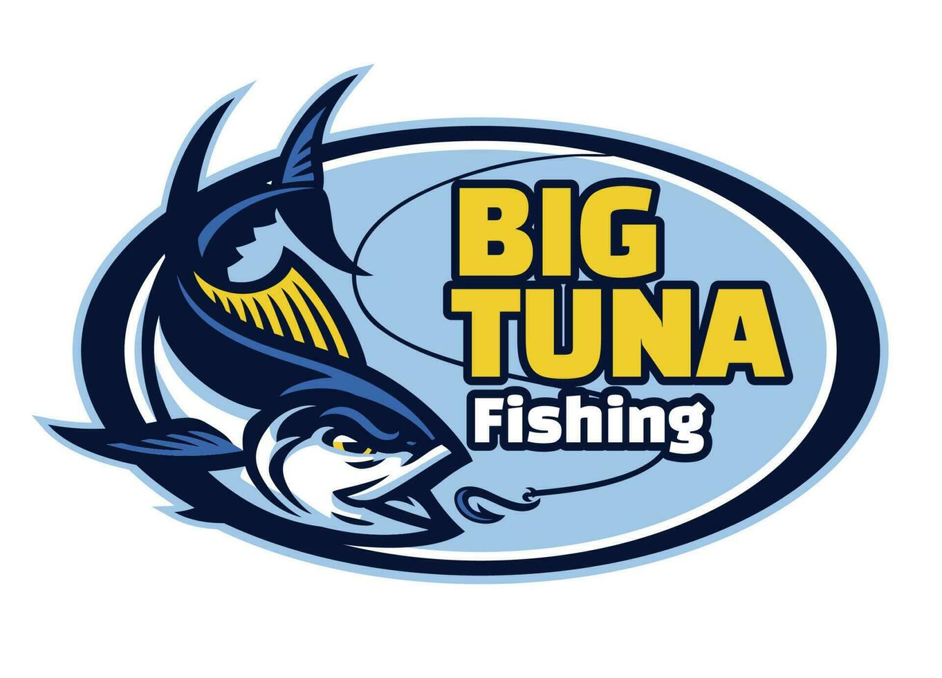 tuna fishing club mascot vector