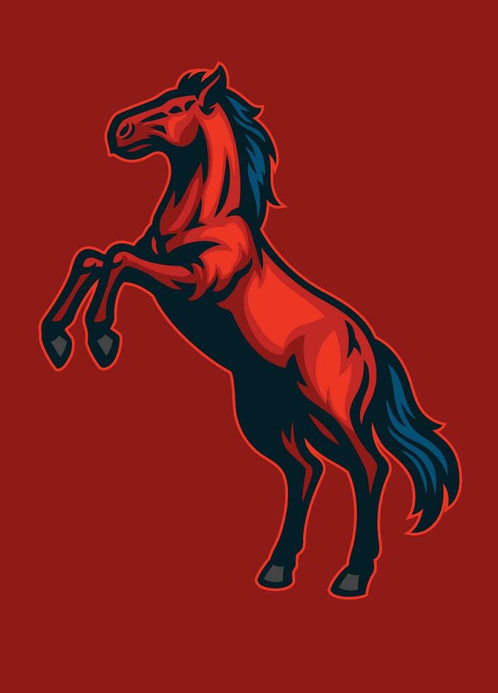 standing pose of mustang horse vector