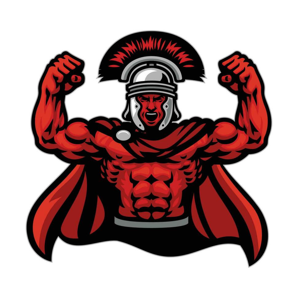 Roman Warrior Muscle Mascot vector