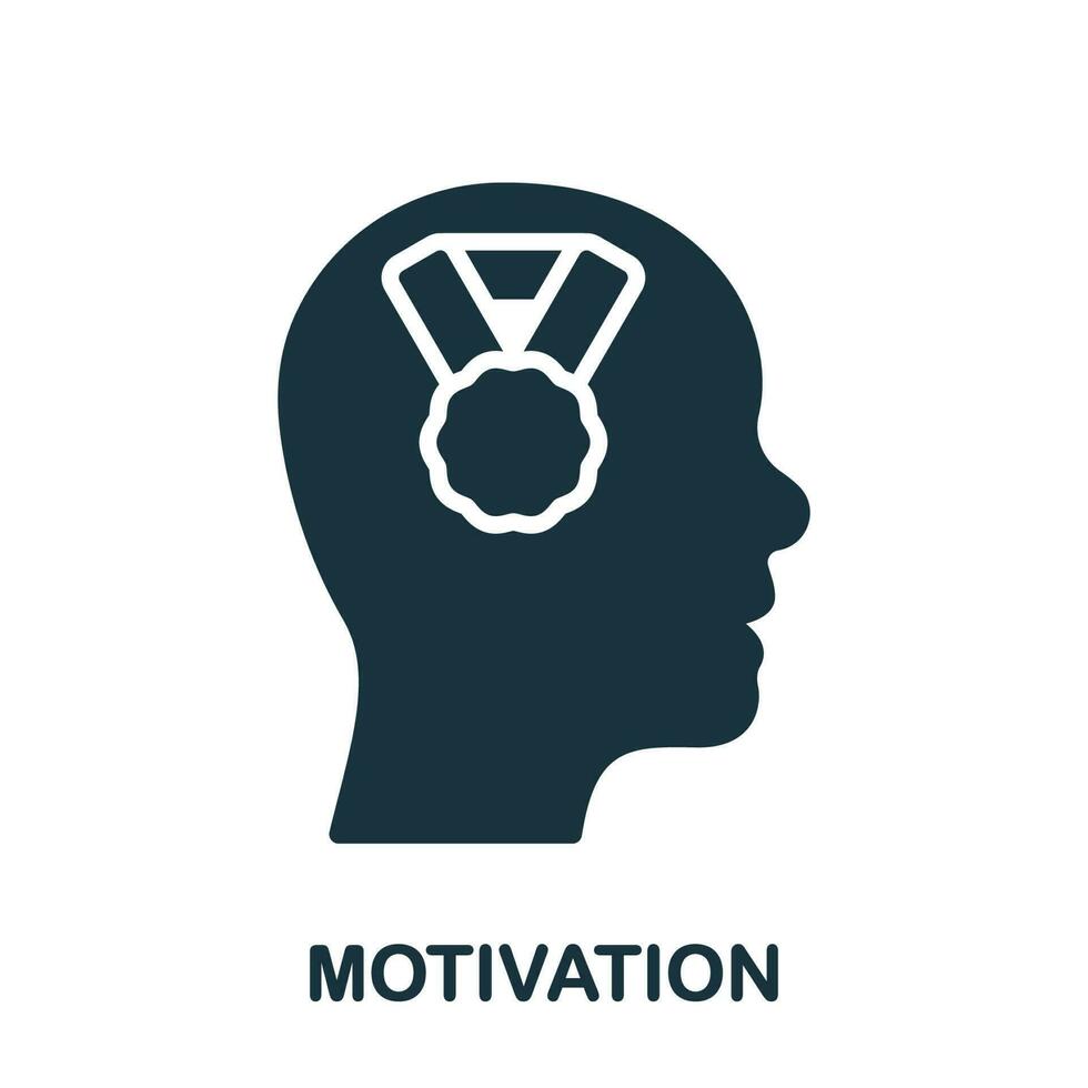 Motivation Silhouette Icon. Resilience and Recognition Glyph Pictogram. The incentive to Development Solid Sign. Coach Motivates Champion Process Symbol. Isolated Vector Illustration.