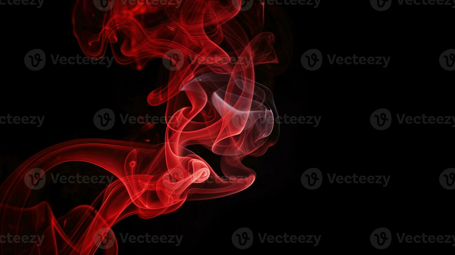 Red smoke on black background. Abstract colorful smoke on black background. photo