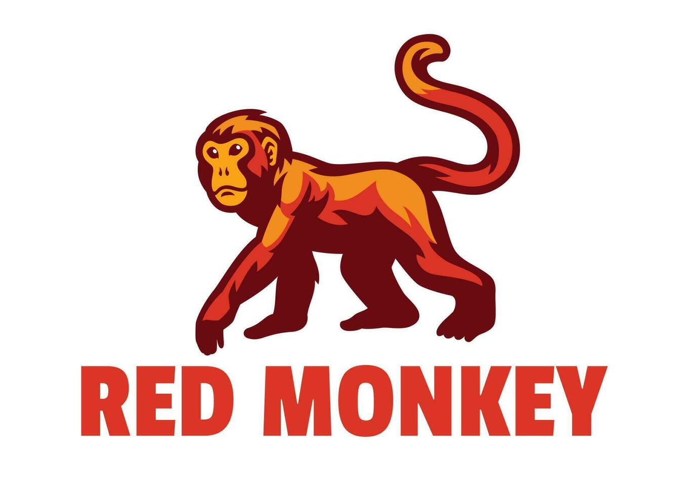 logotipo de la mascota del mono rojo vector