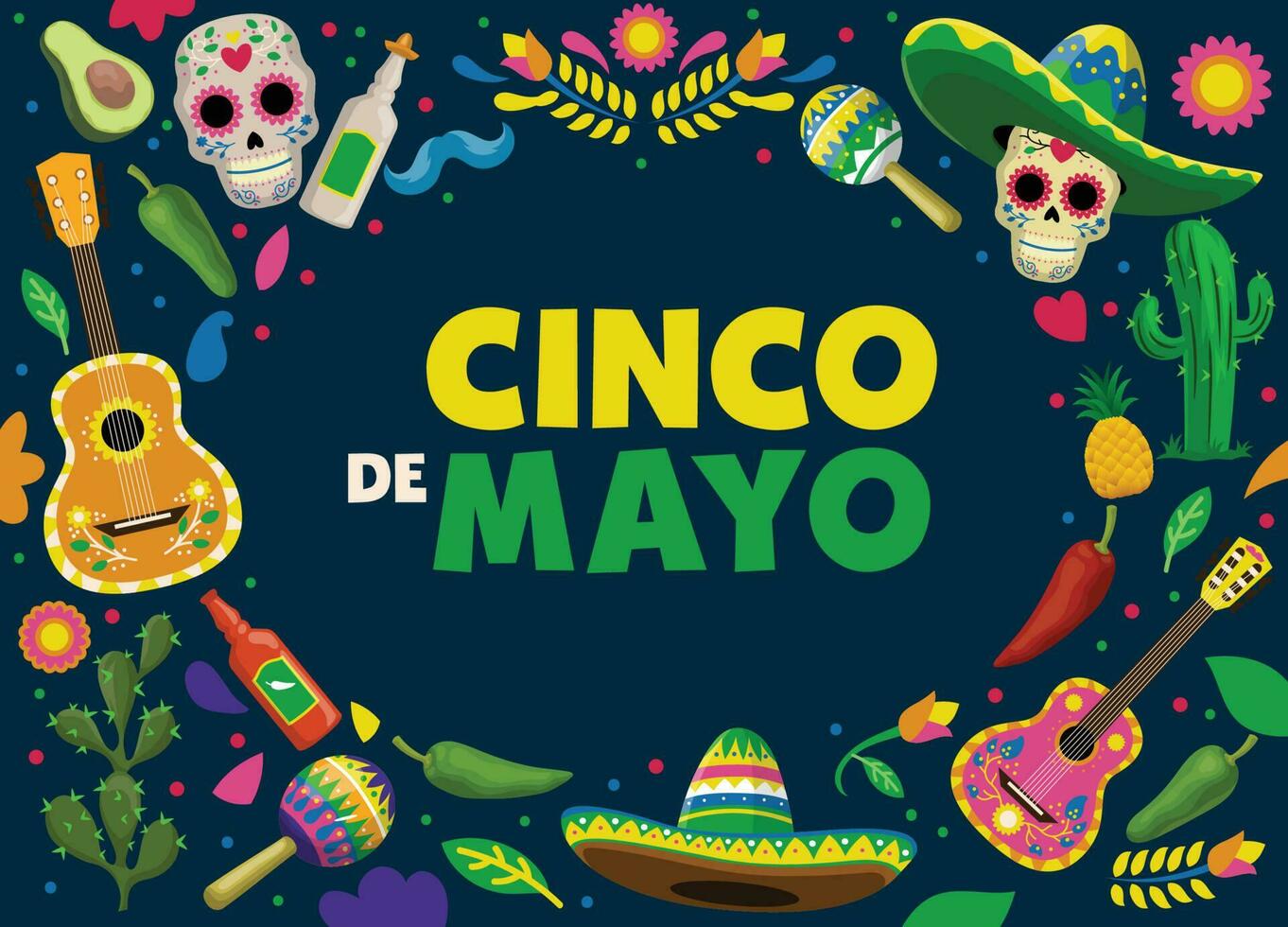 Cartoon Cinco de Mayo design vector