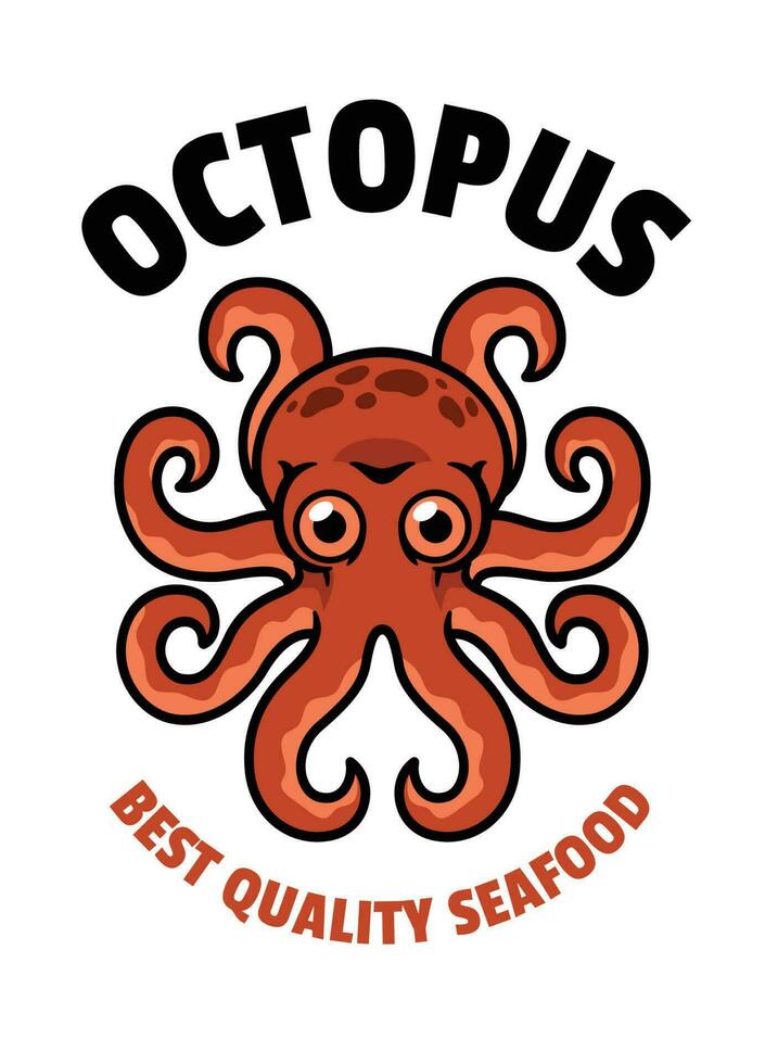 Octopus Seafood Mascot Logo vector