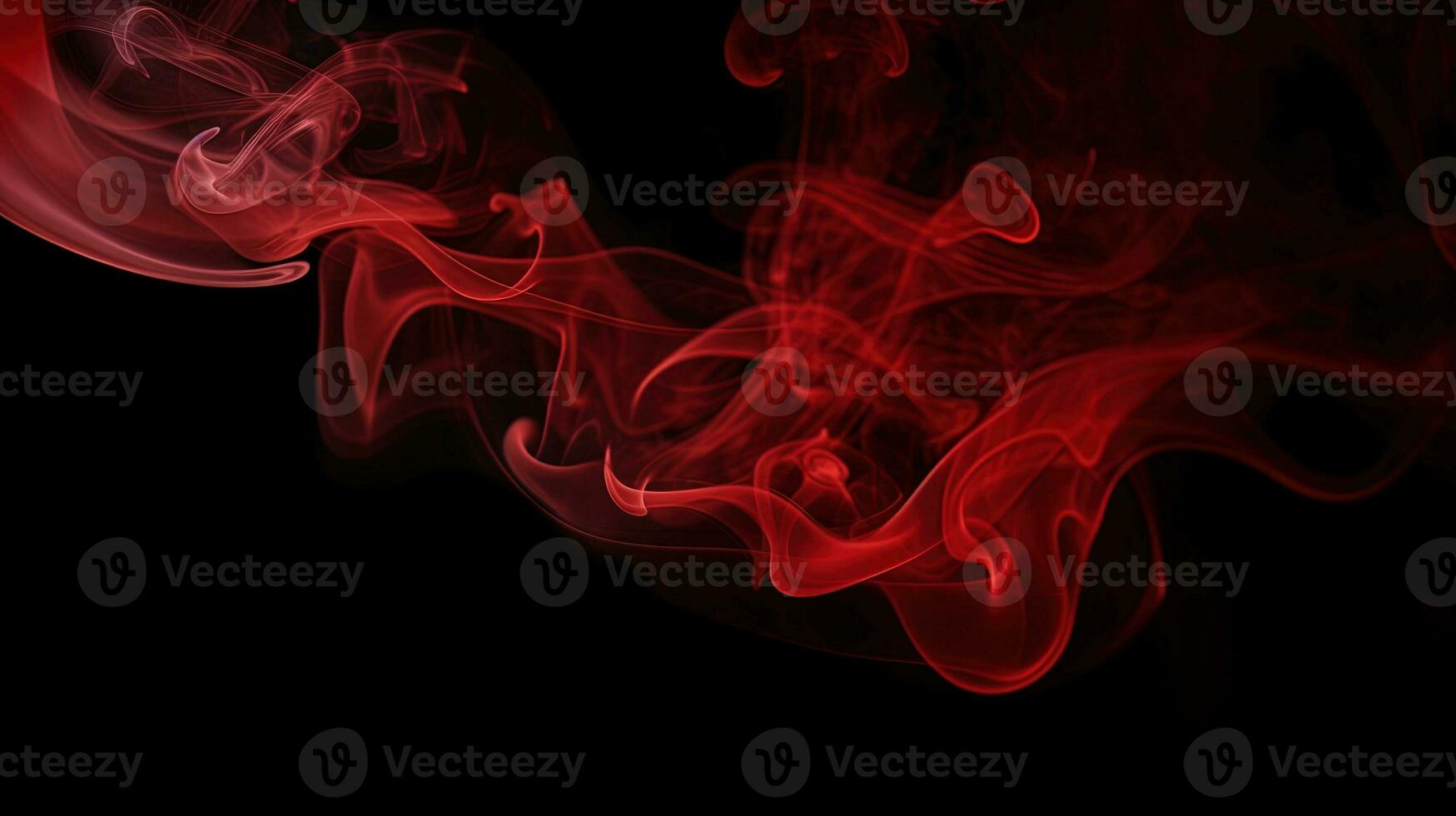 Red smoke on black background. Abstract colorful smoke on black background. photo