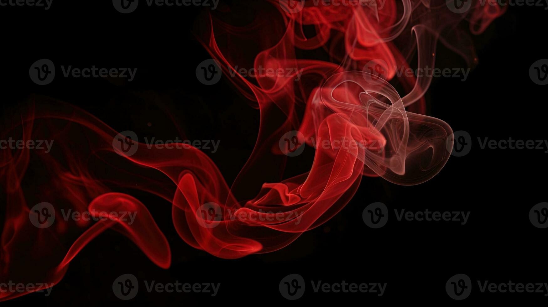 Red smoke on black background. Abstract colorful smoke on black background. photo