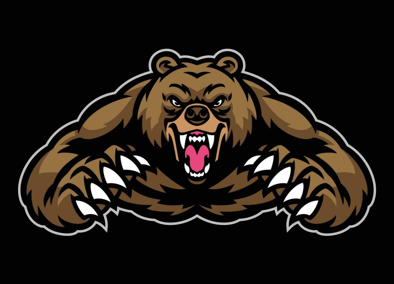 Big Grizzly Bear Mascot Logo vector