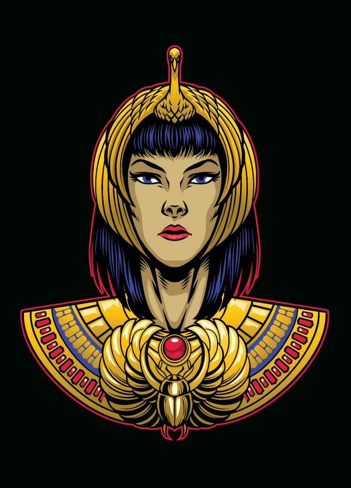 Isis of Egyptian Goddes Head vector