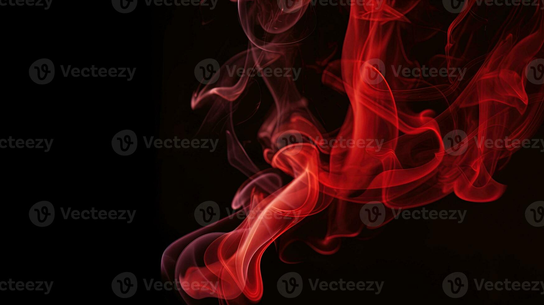 Red smoke on black background. Abstract colorful smoke on black background. photo