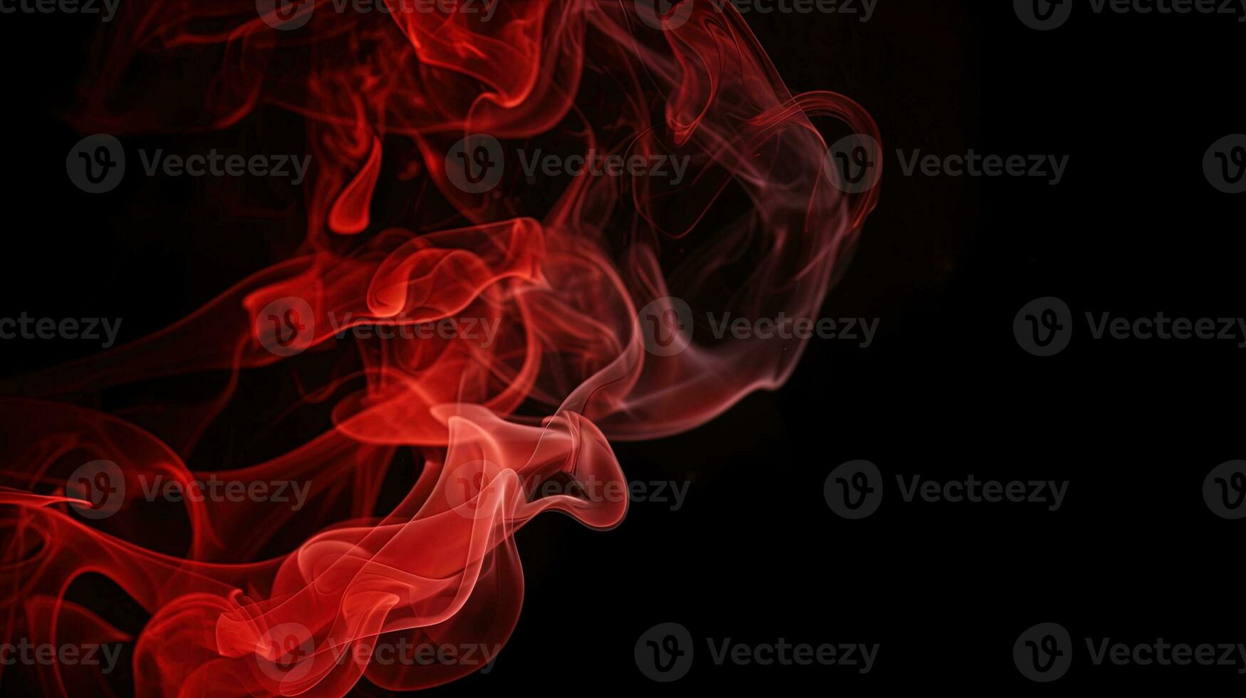 Red smoke on black background. Abstract colorful smoke on black background. photo