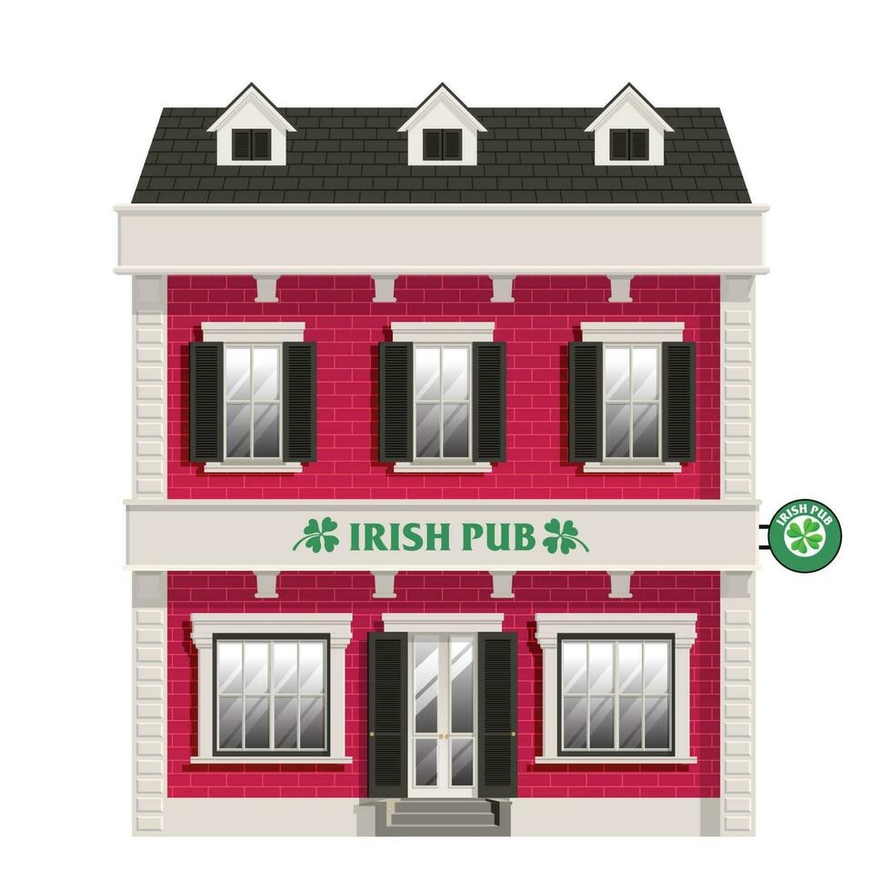 Clásico irlandesa pub edificio vector