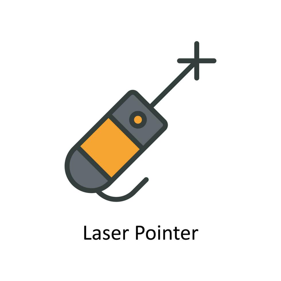 Laser Pointer Vector Fill Outline Icons. Simple stock illustration stock