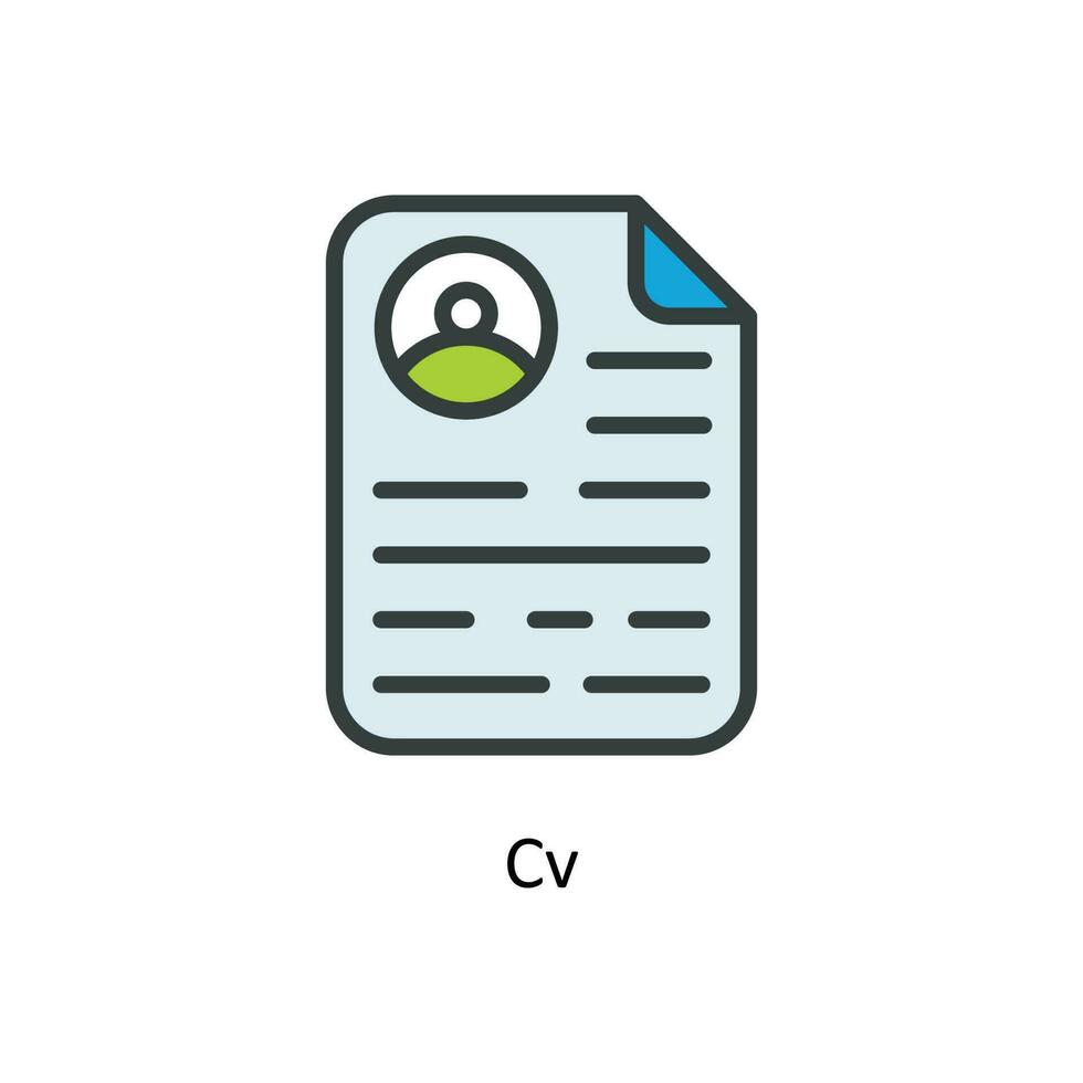 CV vector llenar contorno iconos sencillo valores ilustración valores