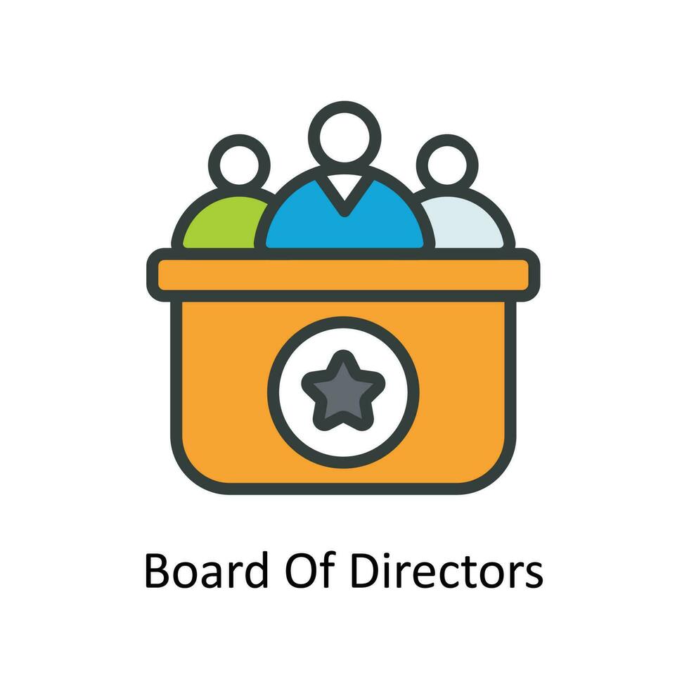 Board Of Directors Vector Fill Outline Icons. Simple stock illustration stock