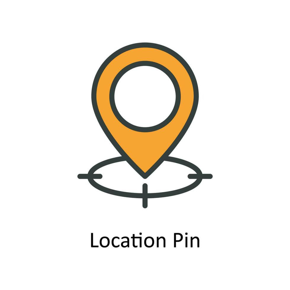 Location Pin Vector Fill Outline Icons. Simple stock illustration stock