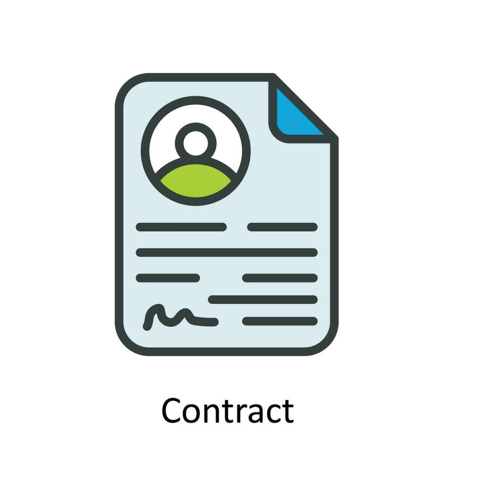 Contract Vector Fill Outline Icons. Simple stock illustration stock