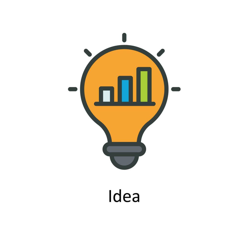 Idea Vector Fill Outline Icons. Simple stock illustration stock