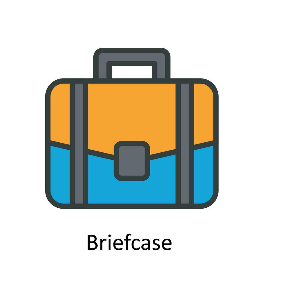Briefcase  Vector Fill Outline Icons. Simple stock illustration stock