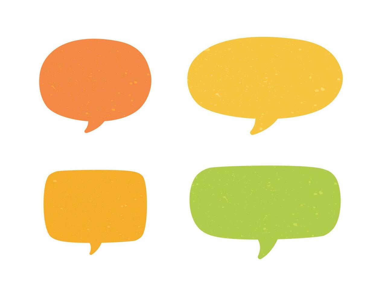 Set of vintage speech bubbles. Grunge texture text box frame, retro chat box, message box conversation template vector illustration design.