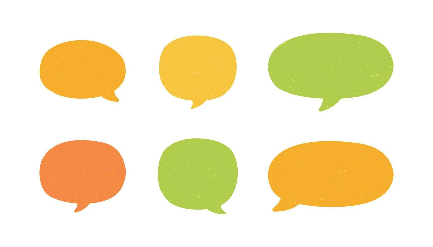 Set of vintage speech bubbles. Grunge texture text box frame, retro chat box, message box conversation template vector illustration design.