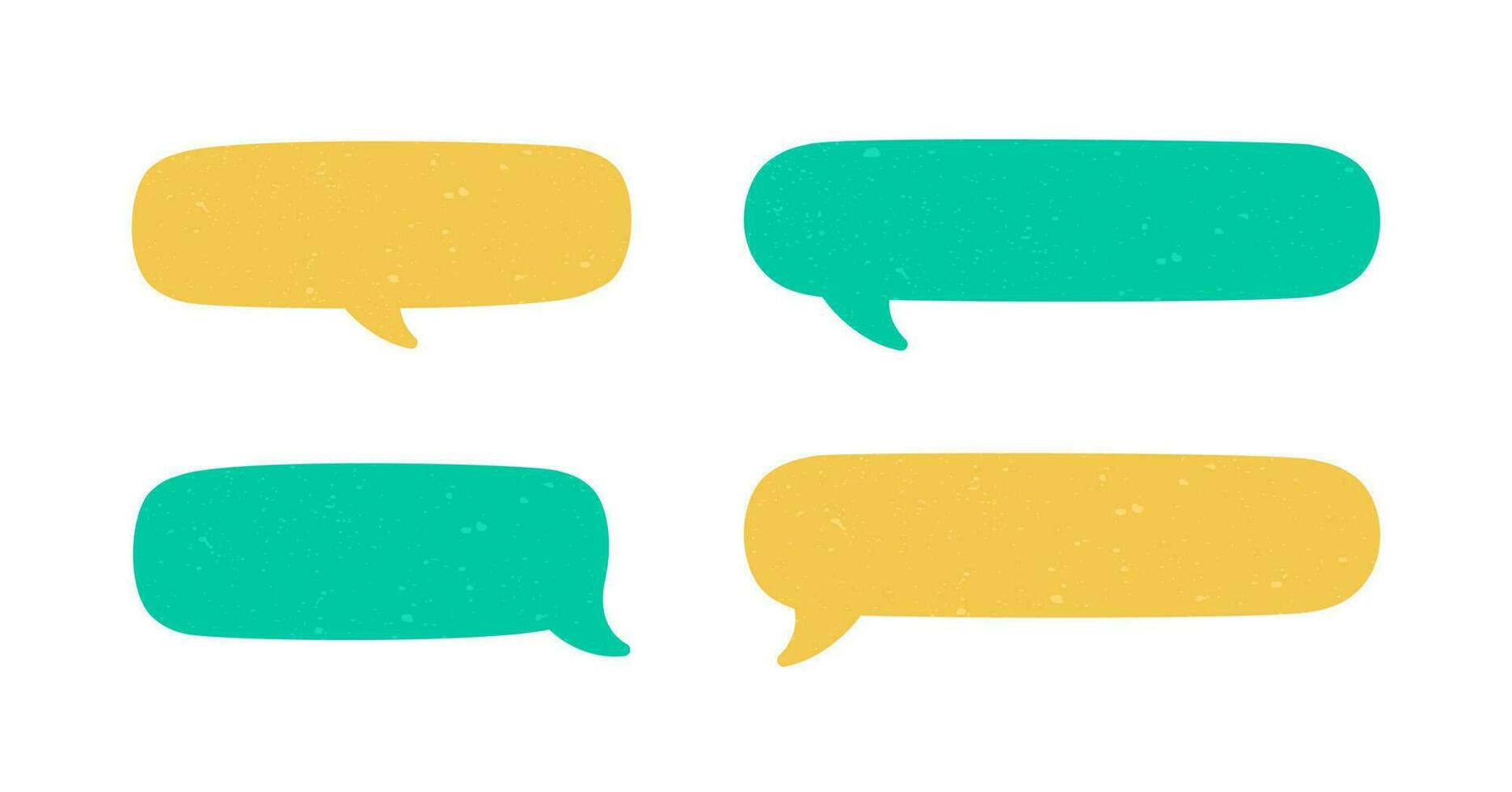 Set of vintage speech bubbles. Grunge texture text box frame, retro chat box, message box conversation template vector illustration design.