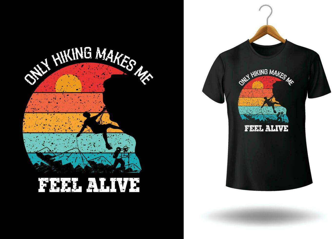 Hiking t-shirt design vector