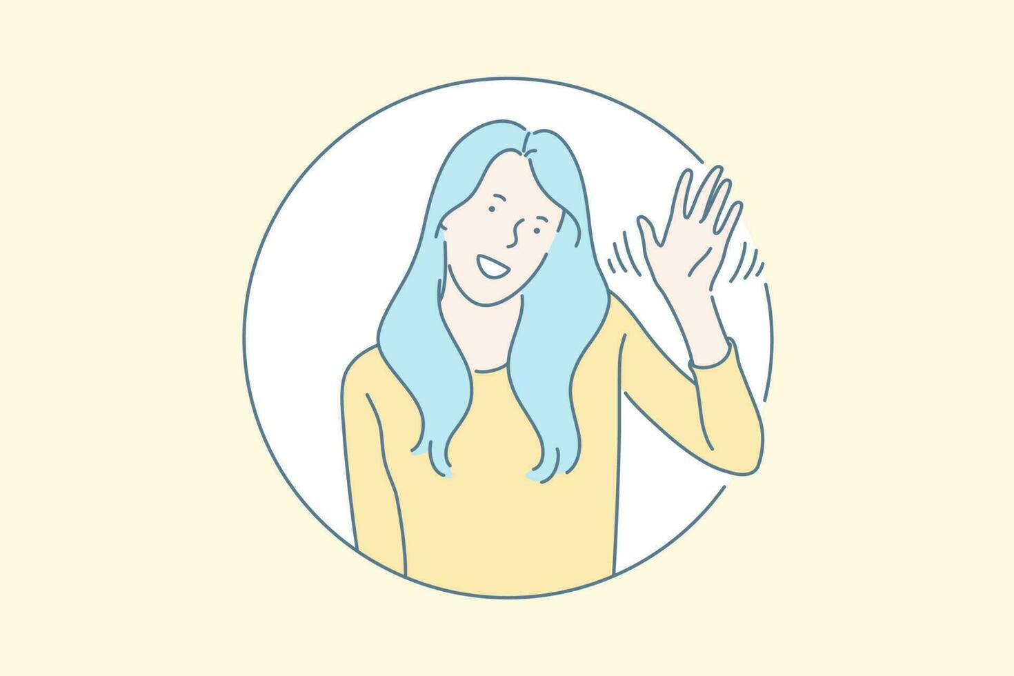 Friendly nonverbal greeting gesture concept vector