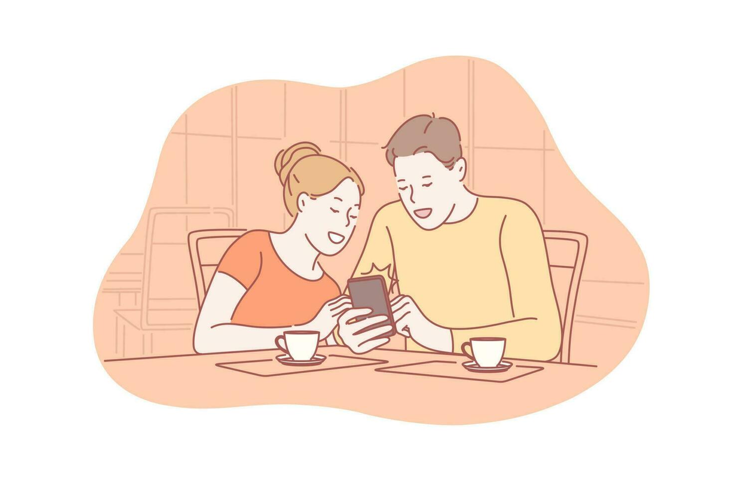 People using smartphone concept vector