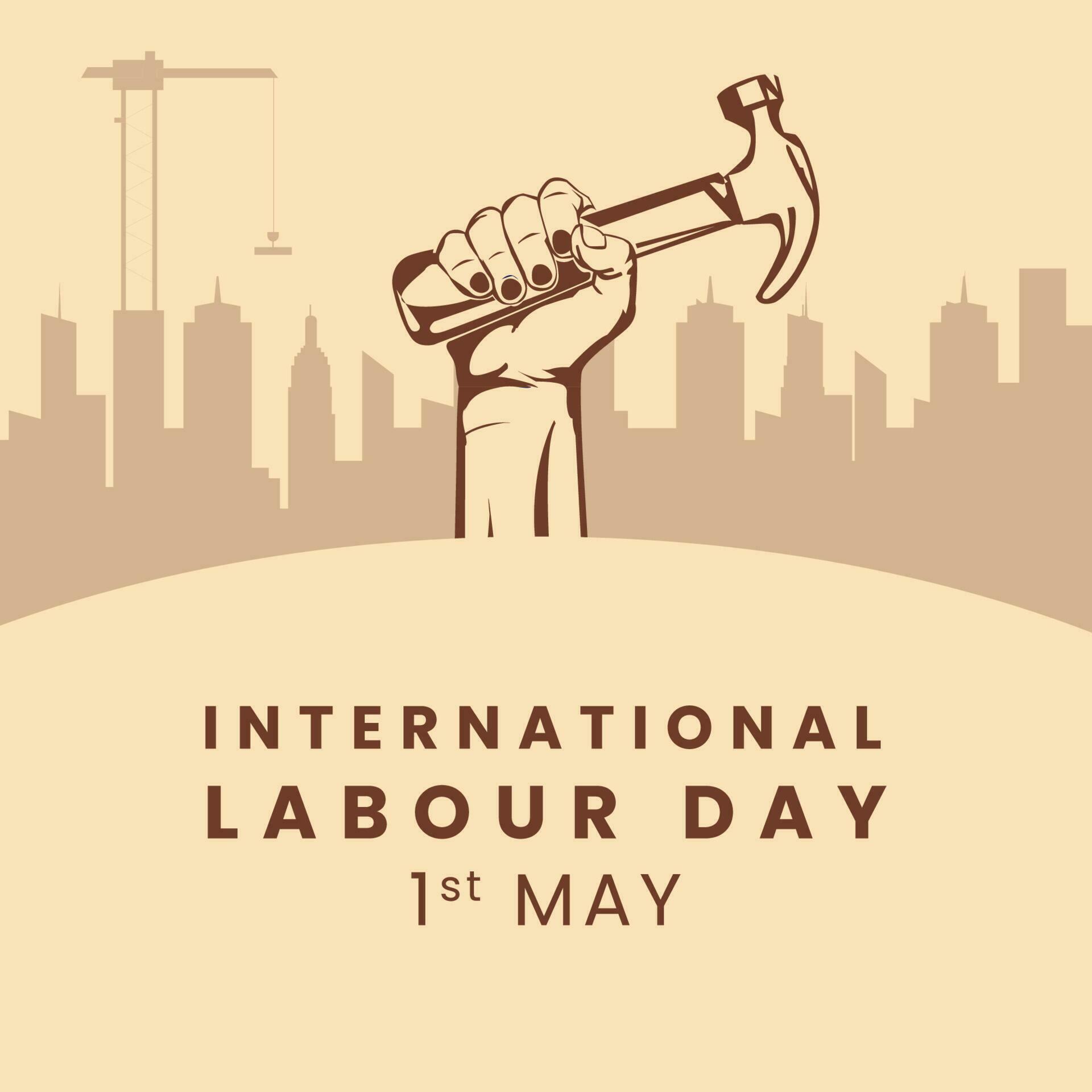 International Labor Day. Labour day. May 1st. Simple Minimal International labour Day Poster