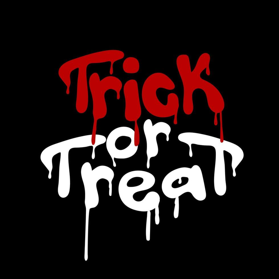 Trick or treat. Cute Halloween T shirt design in urban graffiti style vector