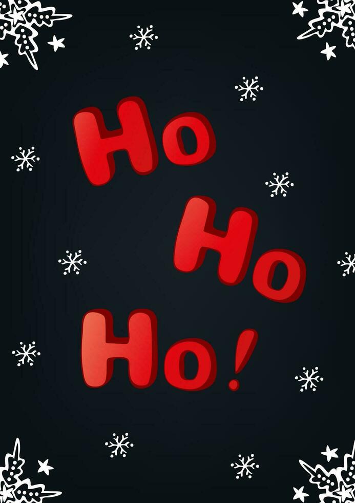 Ho Ho Ho - hand written Santa phrase vector
