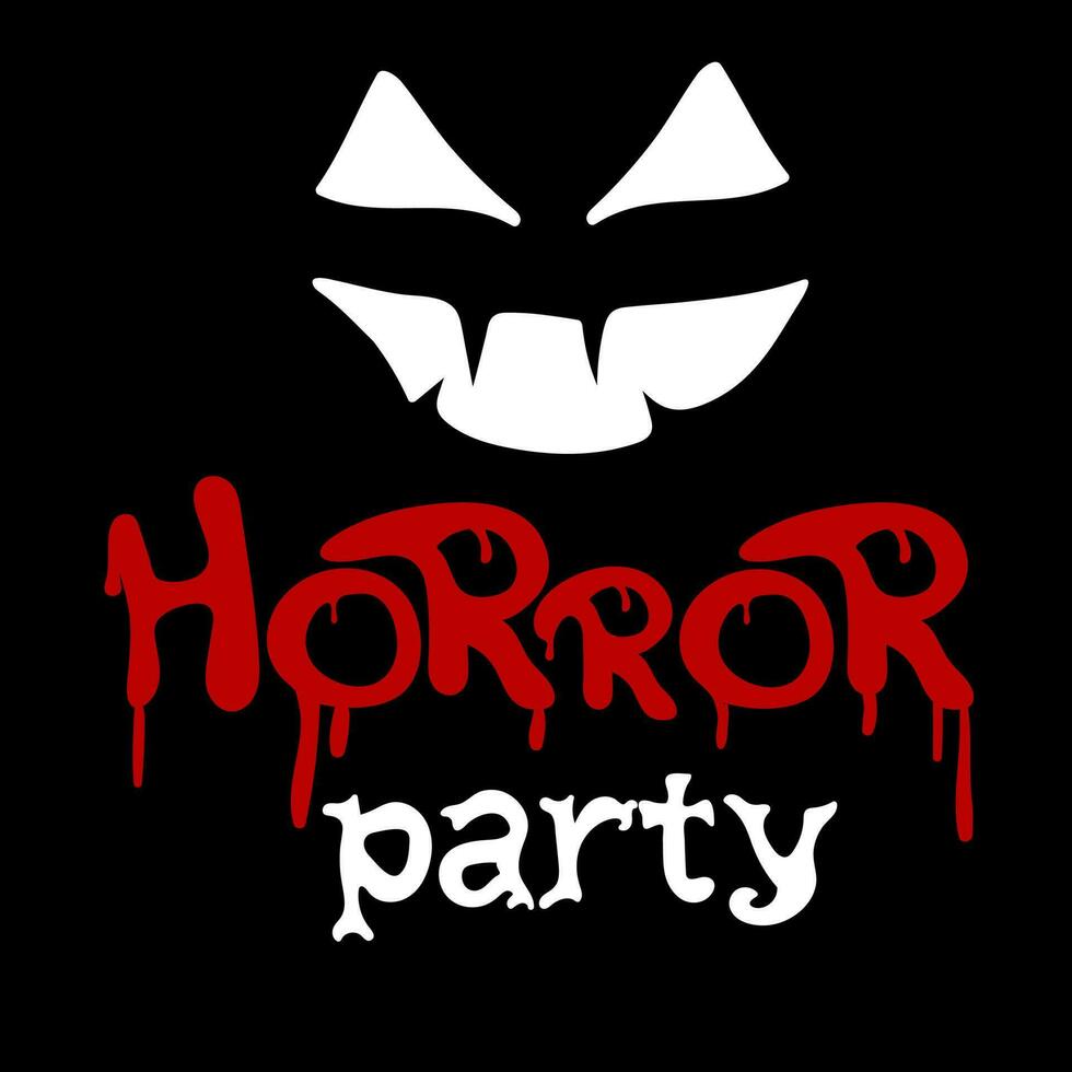 Horror party. Halloween design in urban graffiti style vector