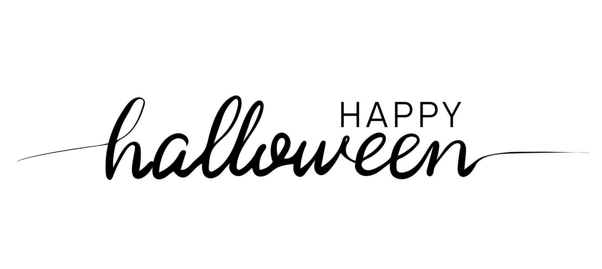 Happy Halloween calligraphy inscription with smooth lines. vector