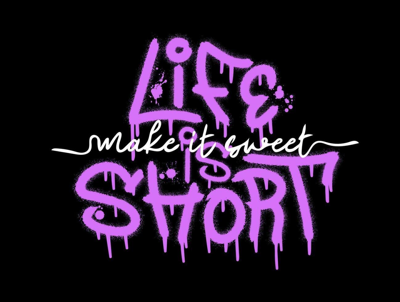 Life is short make it sweet quote vector
