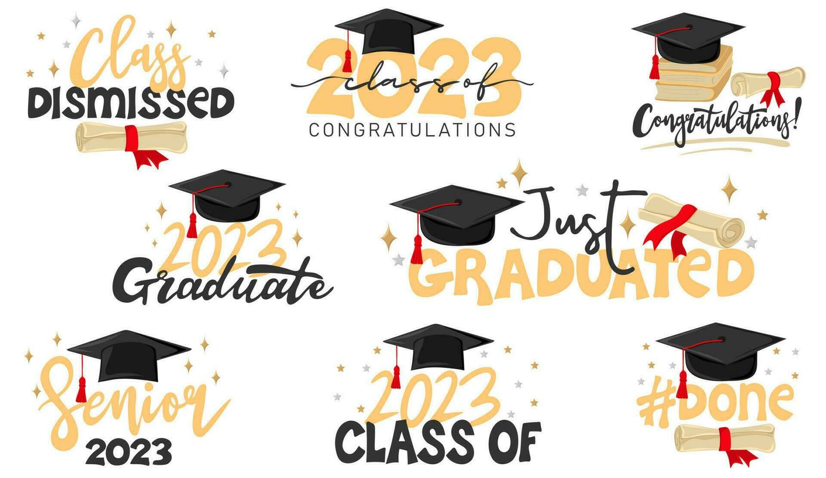 Inspiration and motivation graduation party quotes with graduation cap and scroll of diploma vector