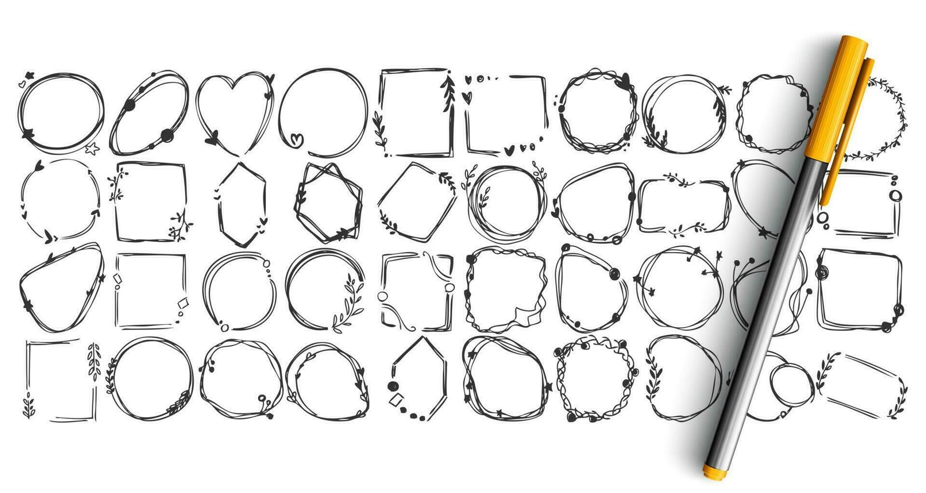 geométrico cifras garabatear conjunto vector