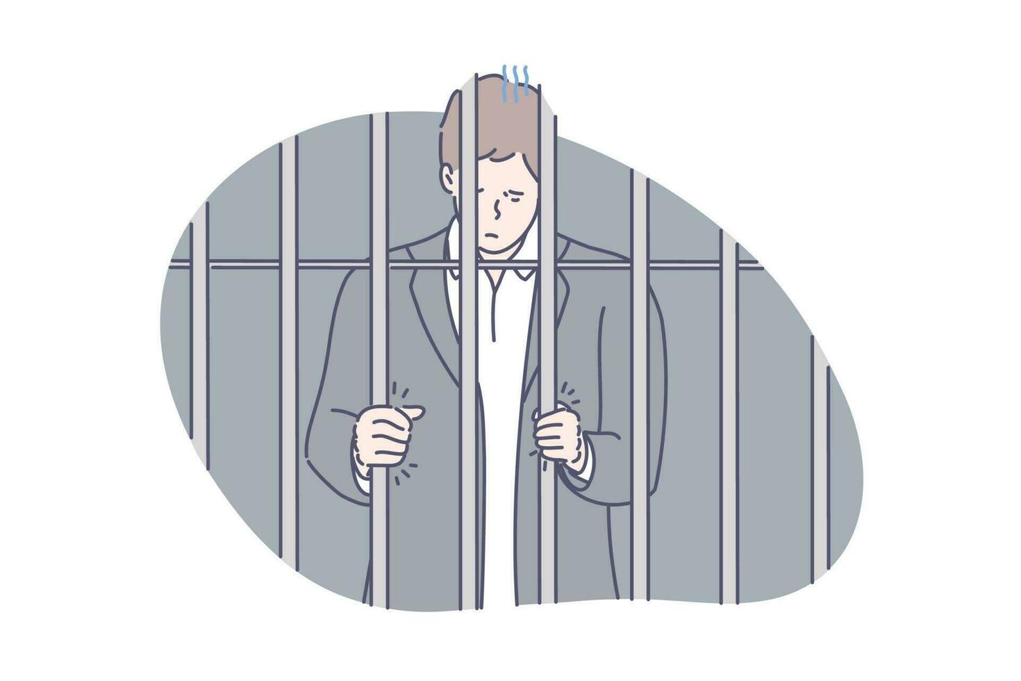 Jail, prisoner, fraud concept vector