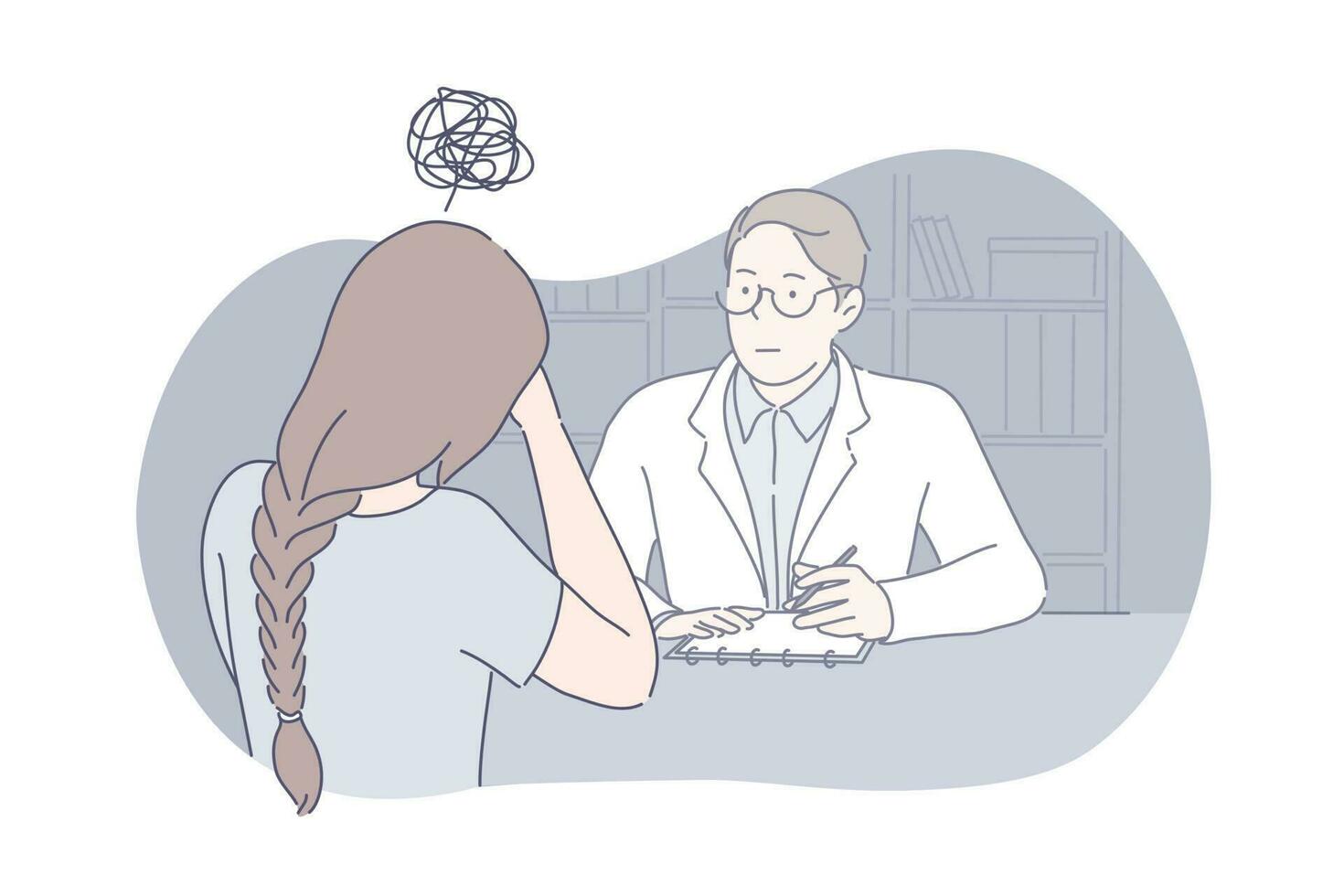 Depression, stress, frustration concept vector