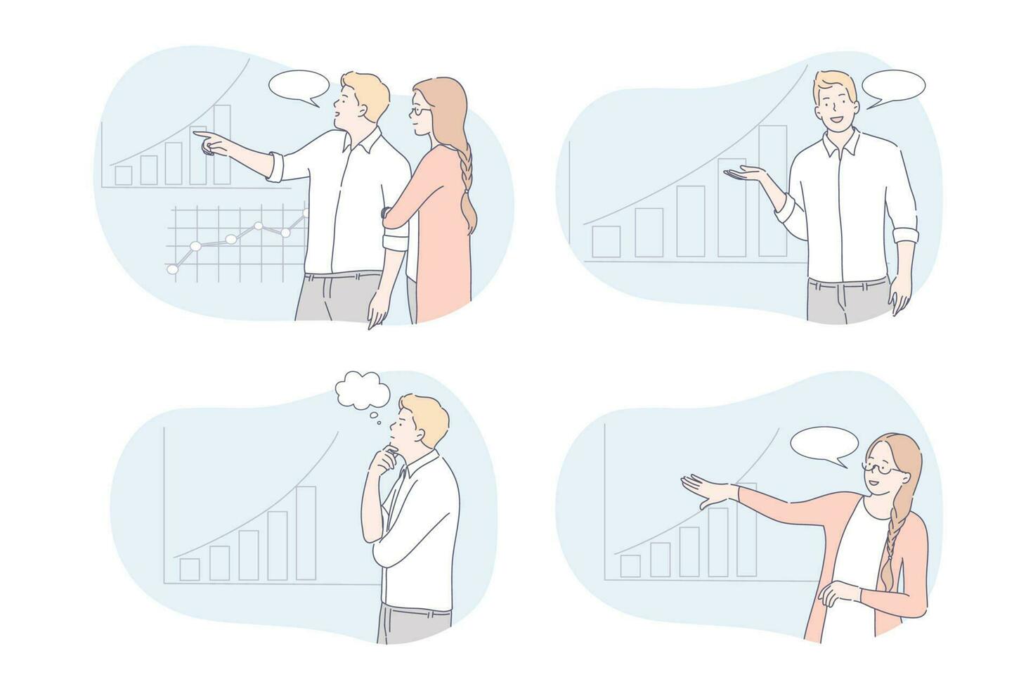 Set of business people concept vector
