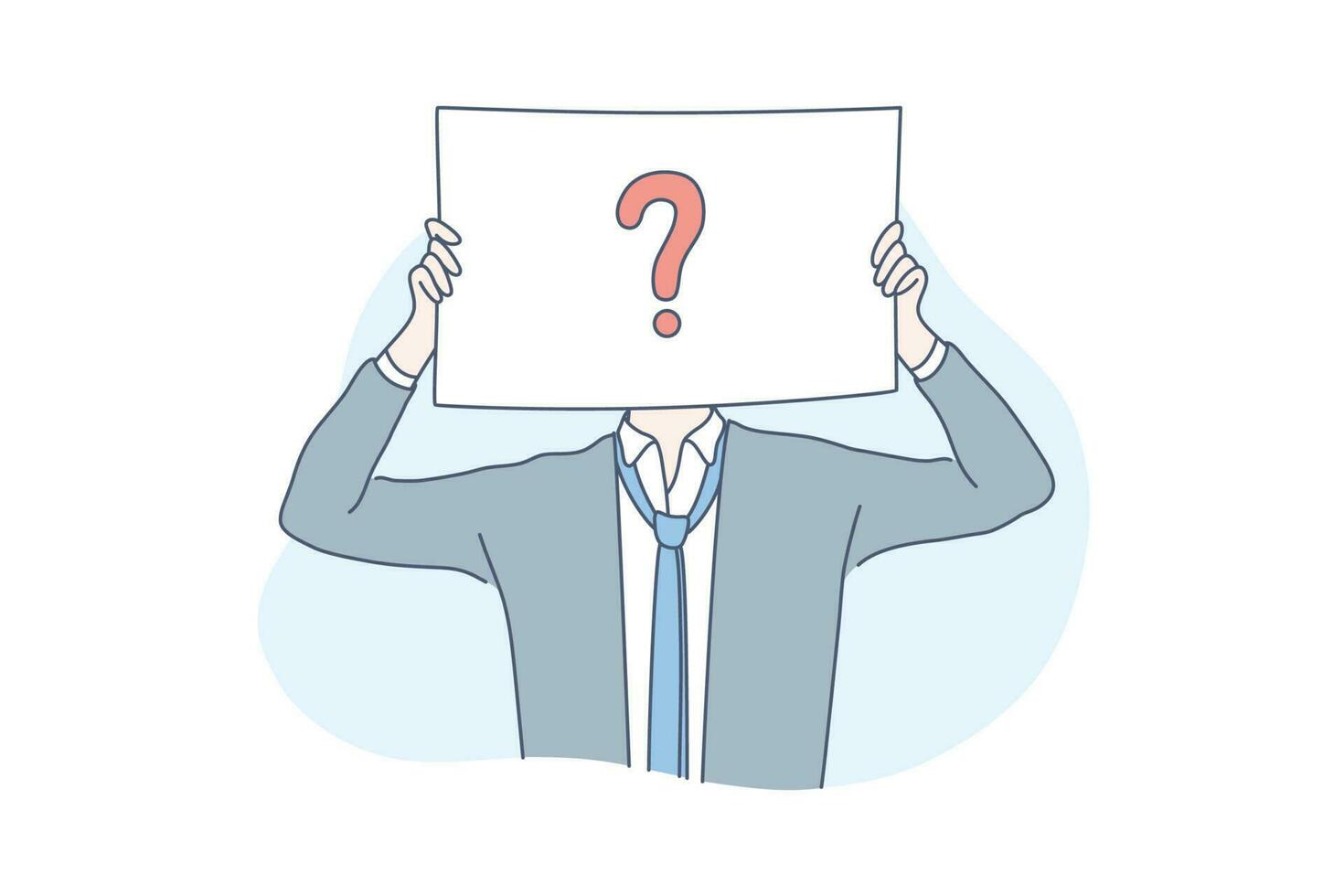 Businessman with question mark concept vector