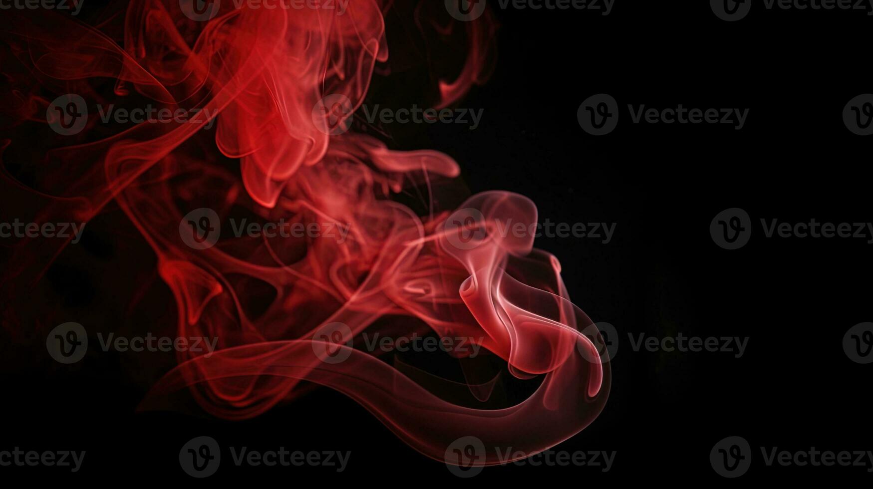 Red smoke on black background. Abstract colorful smoke on black background. photo