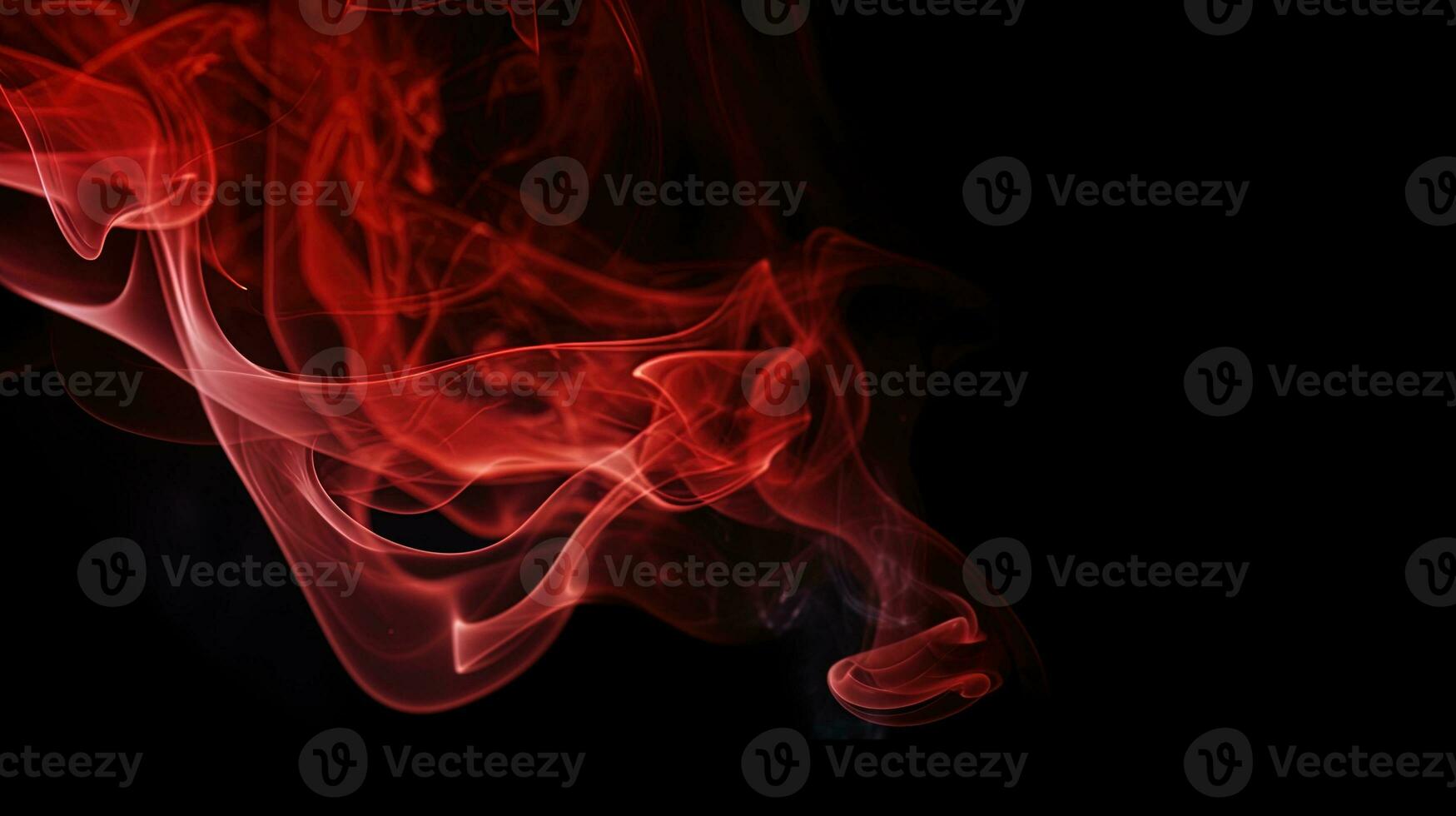 Red smoke on black background. Abstract colorful smoke on black background. photo