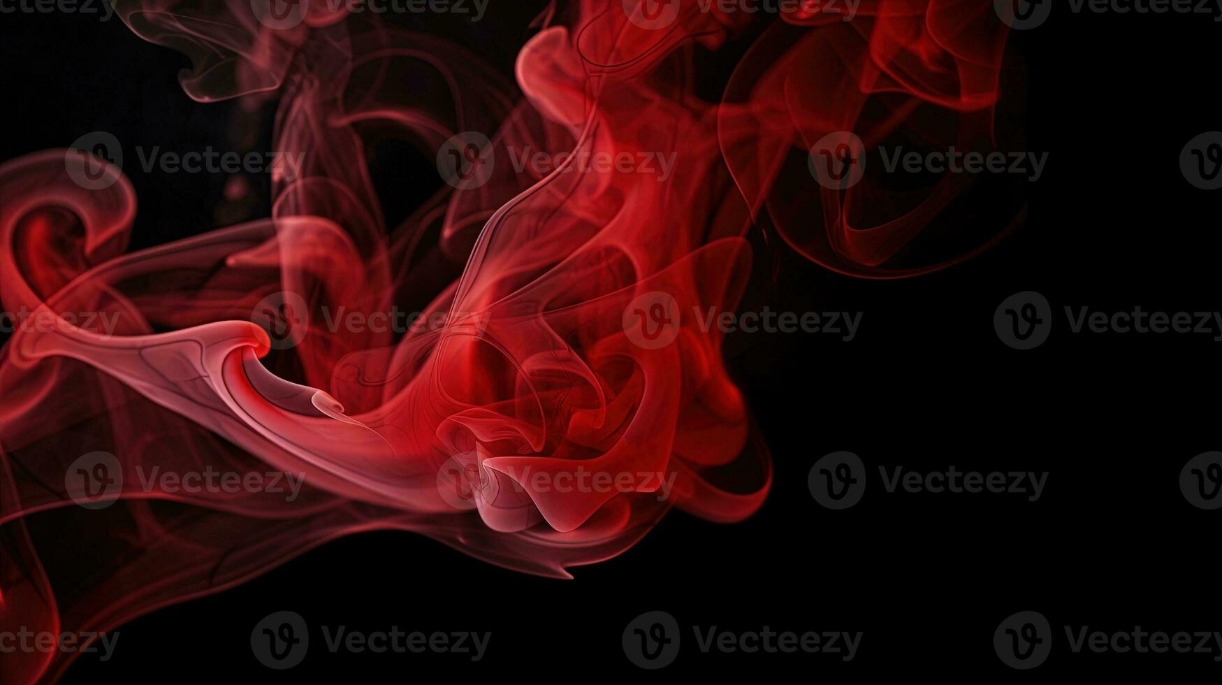 Red smoke on black background. Abstract colorful smoke on black background. photo