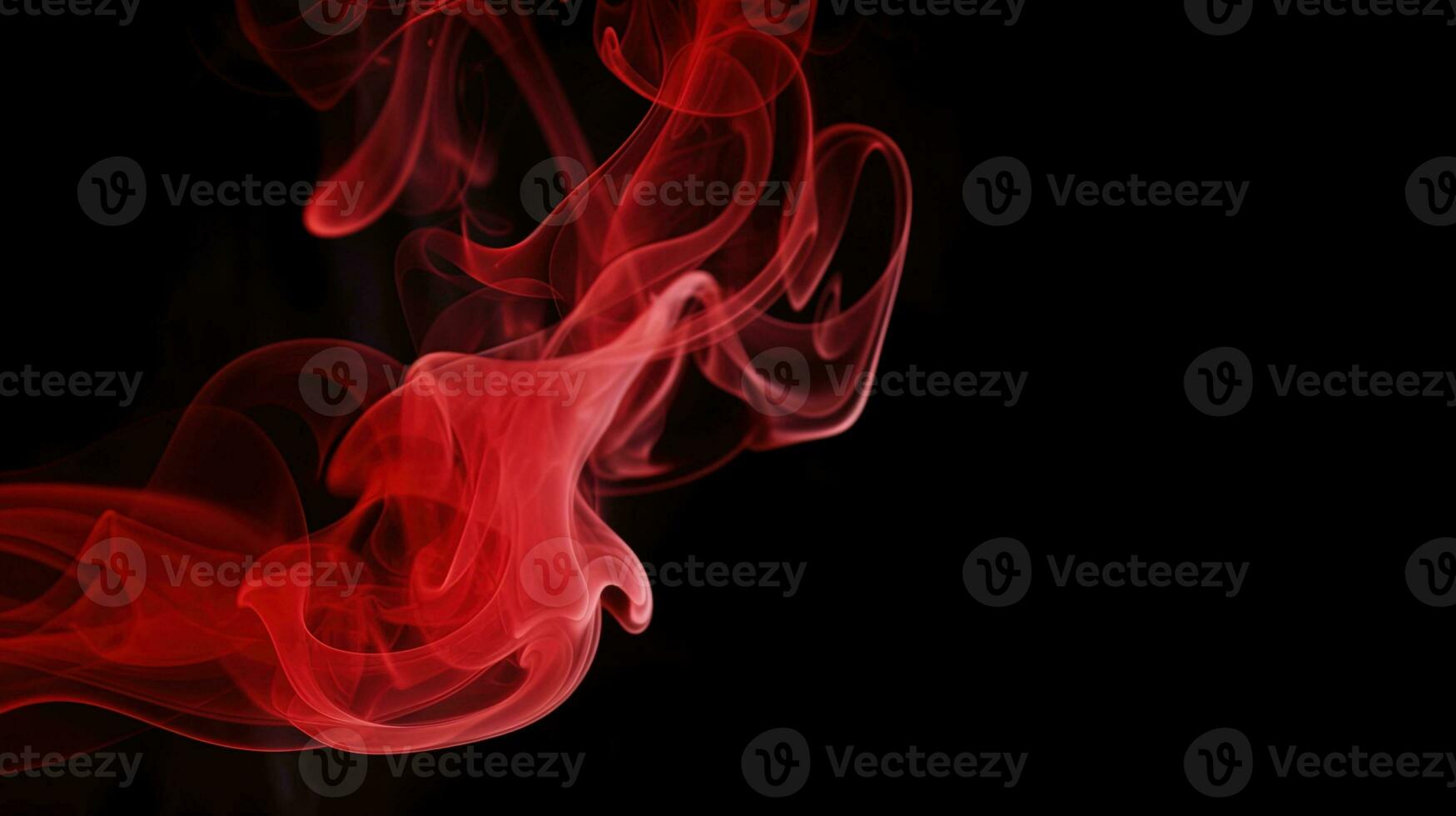 Red smoke on black background. Abstract colorful smoke on black background. photo