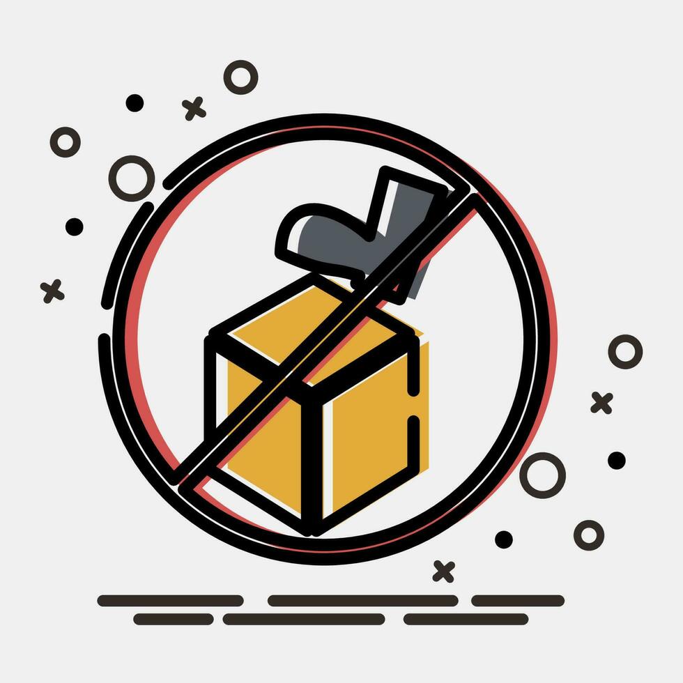 Icon do not step. Packaging symbol elements. Icons in MBE style. Good for prints, posters, logo, product packaging, sign, expedition, etc. vector